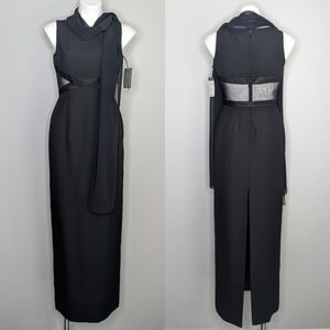 NWT Vintage Papell Boutique black evening gown 6P